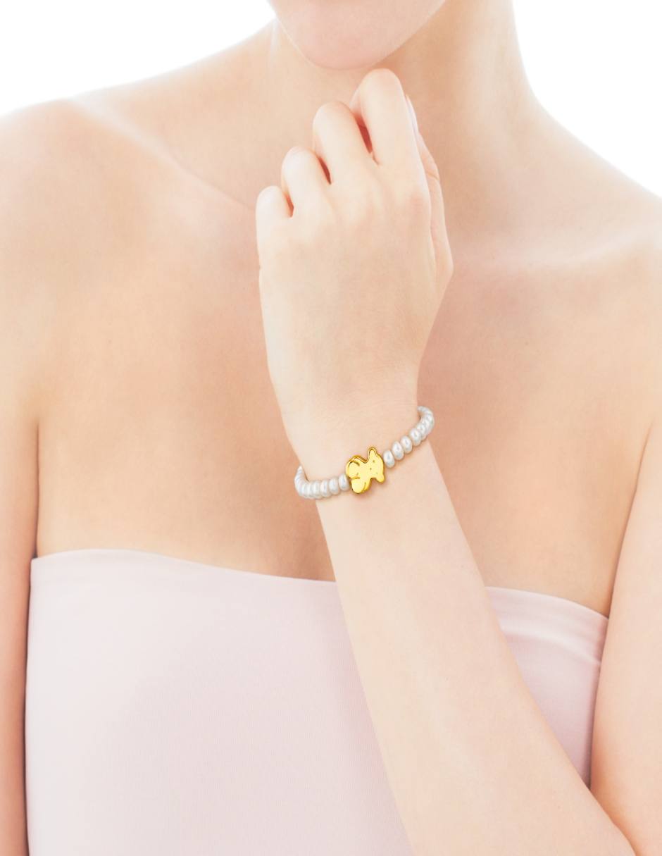 Brazalete Tous de oro 18 K Sweet Dolls con acabado liso