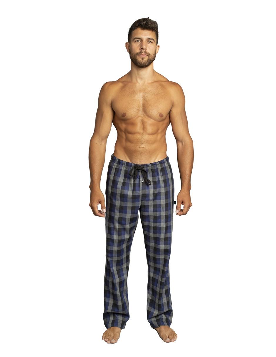 Pantalón pijama estampado a cuadros de algodón para hombre Pantalón pijama estampado a cuadros de algodón para hombre