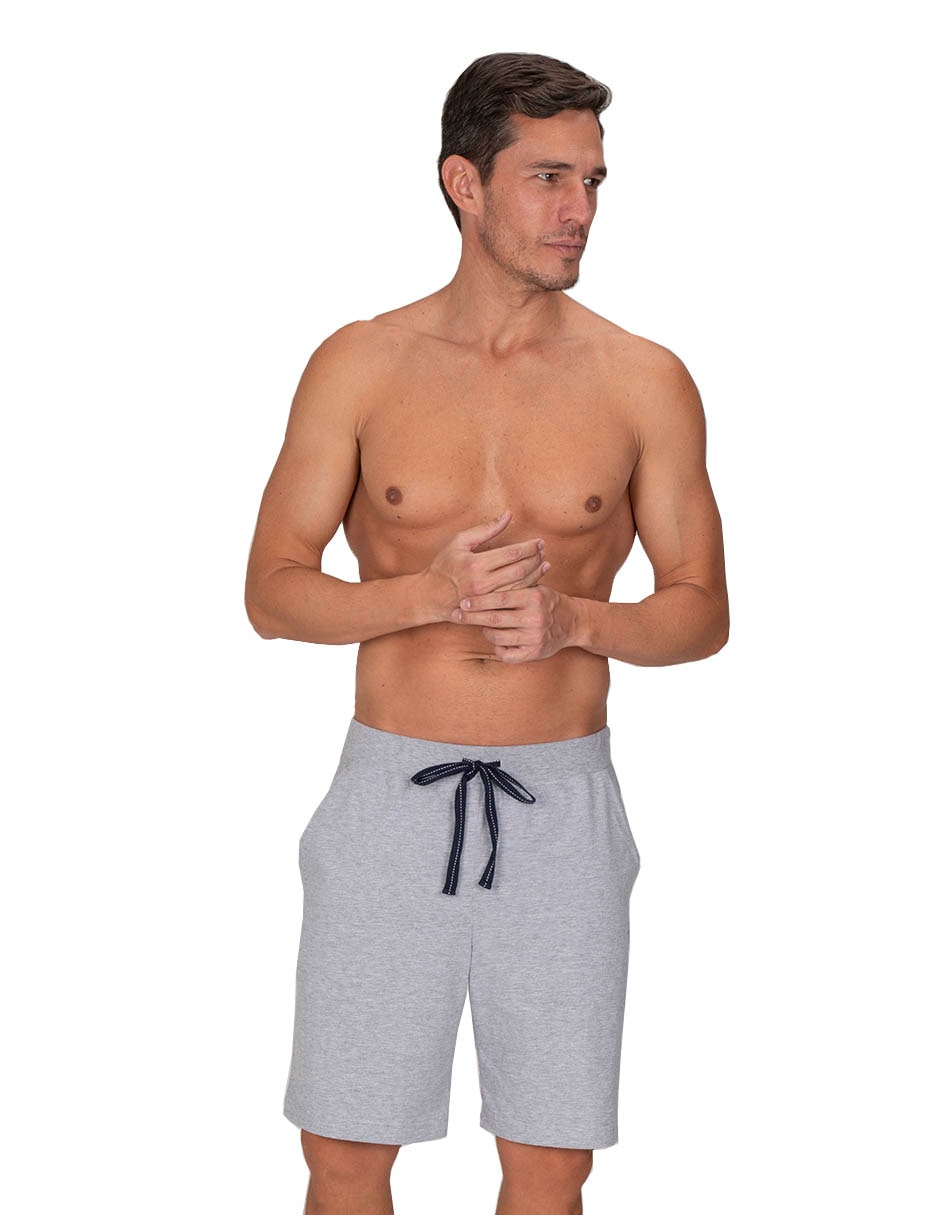 Pijama bermuda de algodón para hombre