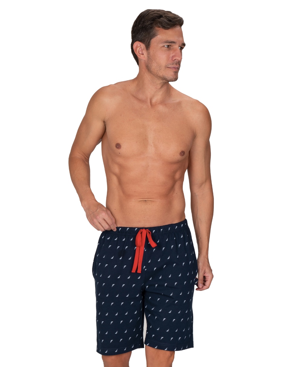 Pijama bermuda estampado logo para hombre Pijama bermuda estampado logo para hombre