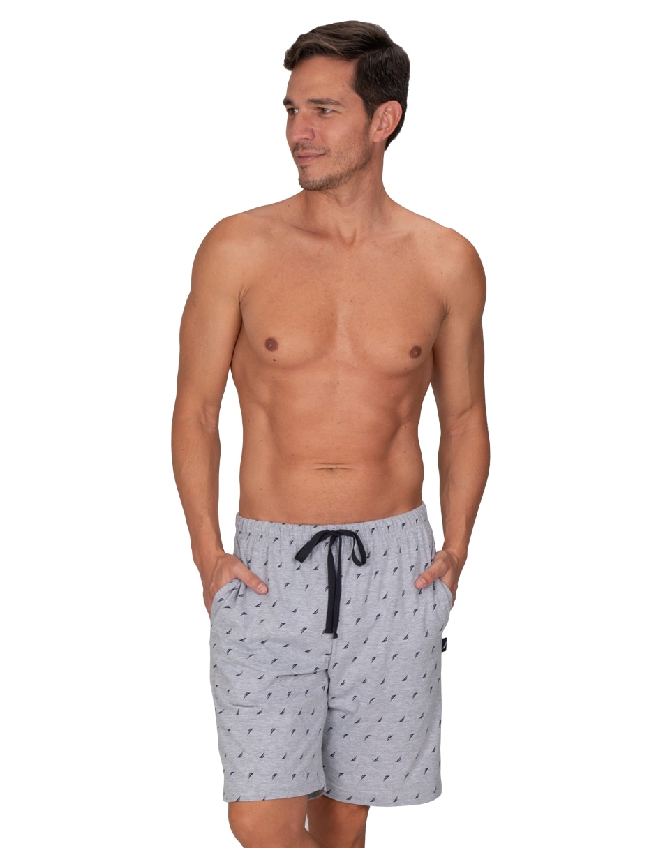 Pijama bermuda Nautica estampado logo para hombre