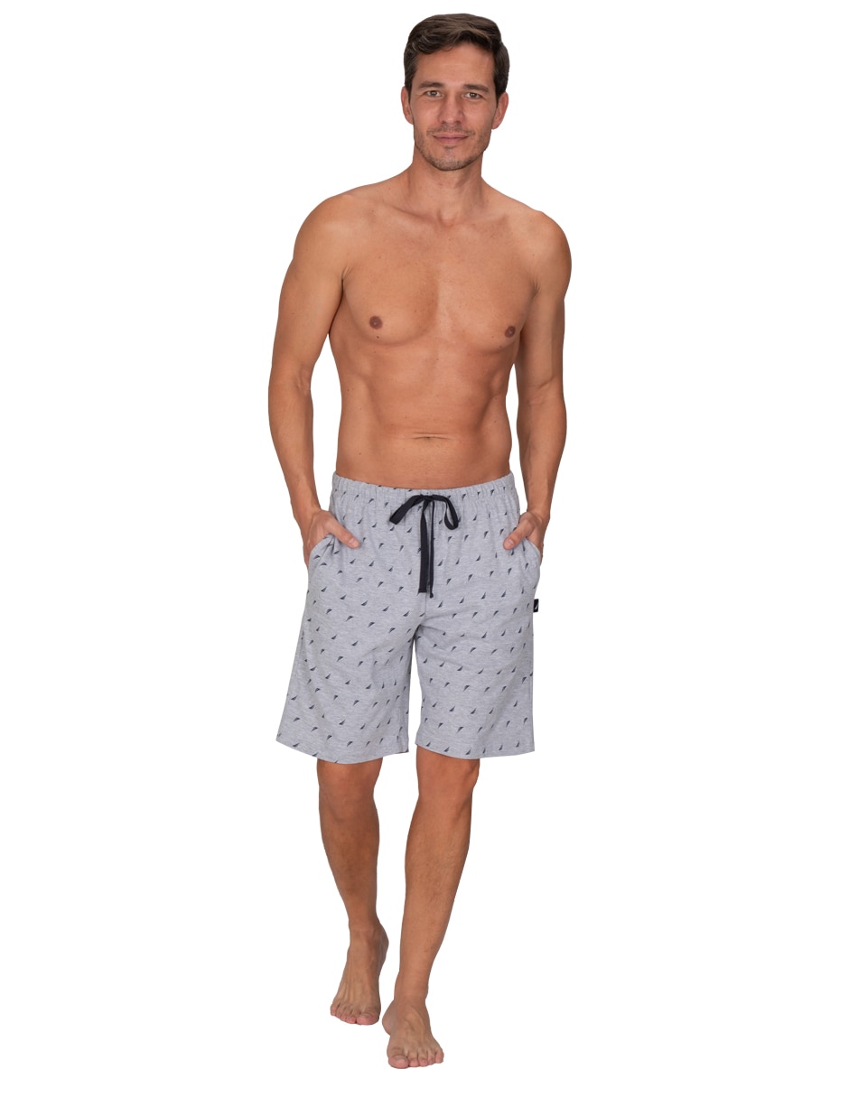 Pijama bermuda Nautica estampado logo para hombre