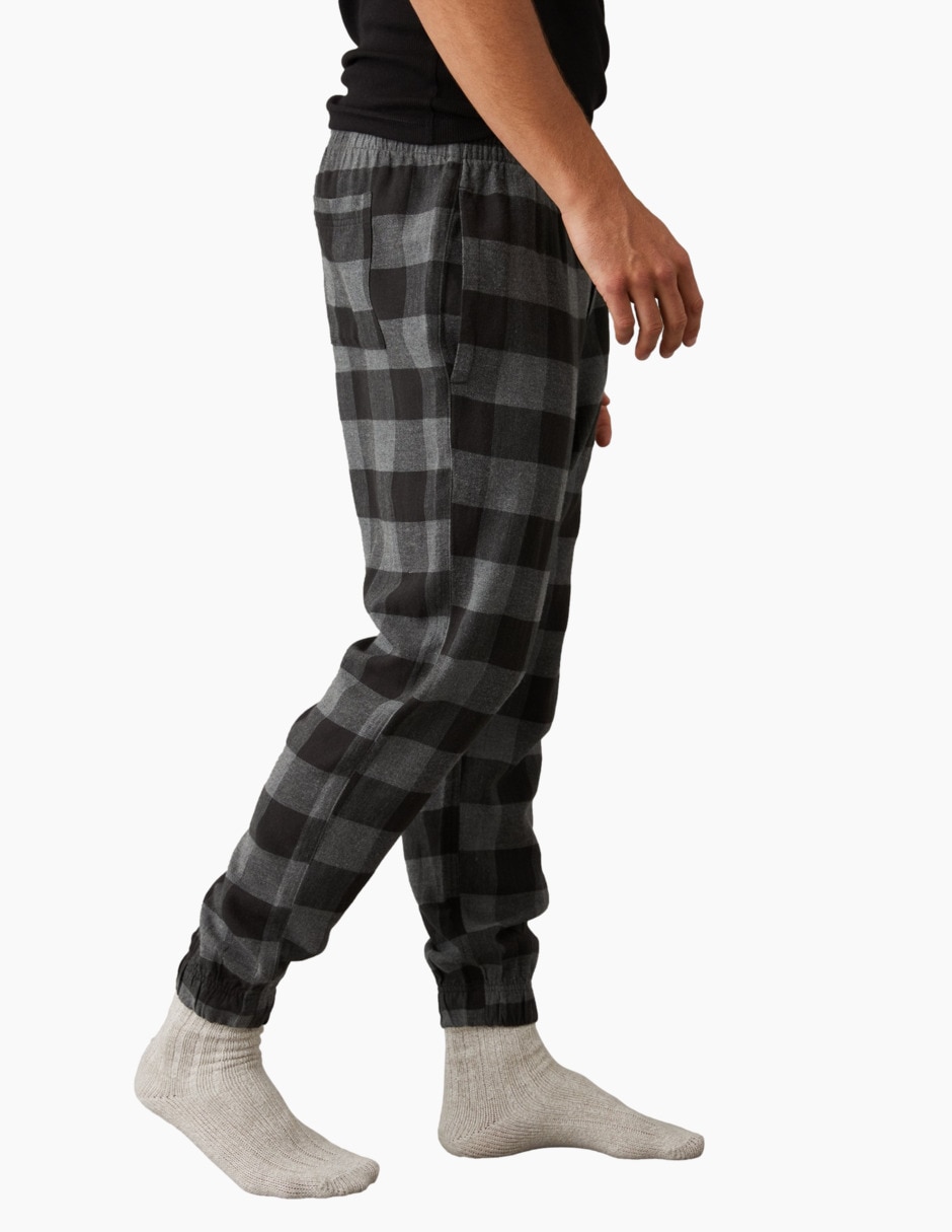 Pantalón pijama American Eagle estampado escocés de algodón para hombre