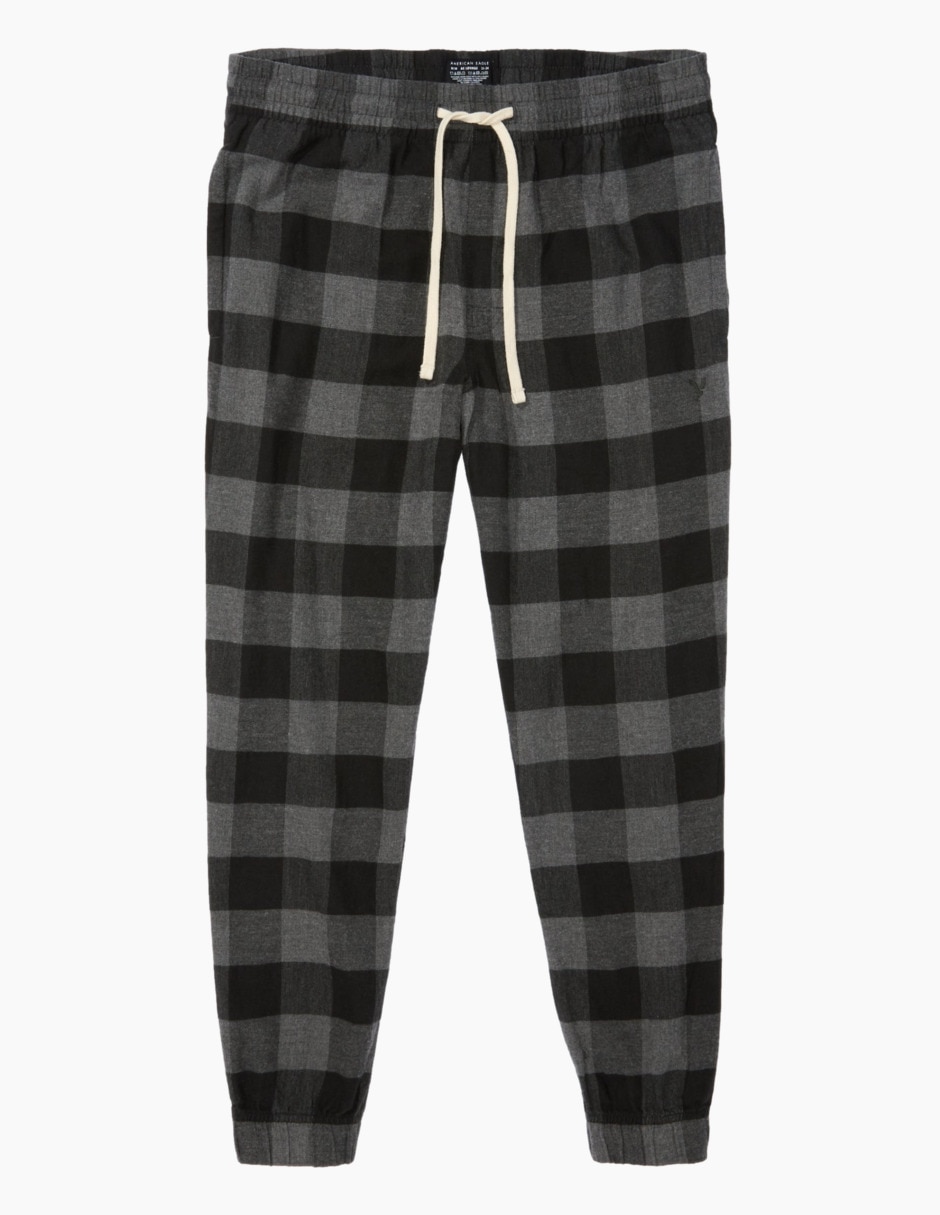 Pantalón pijama American Eagle estampado escocés de algodón para hombre
