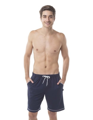 Pijama bermuda estampado liso de poliéster para hombre Pijama bermuda estampado liso de poliéster para hombre