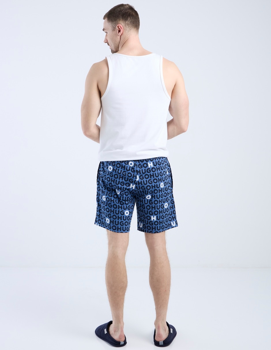 Pijama short Hugo estampado logo de algodón para hombre