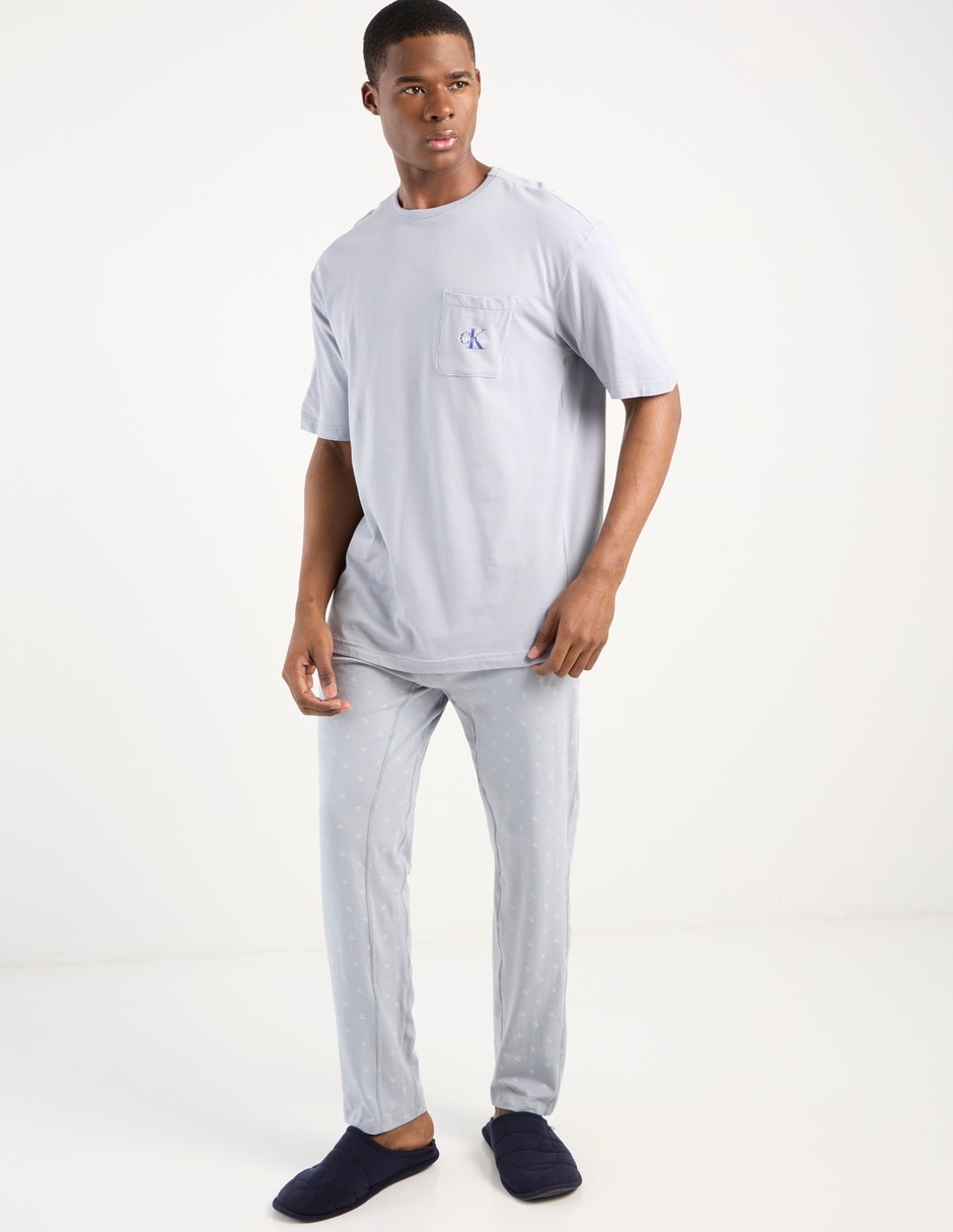 Pantalón pijama Calvin Klein estampado logo de algodón para hombre