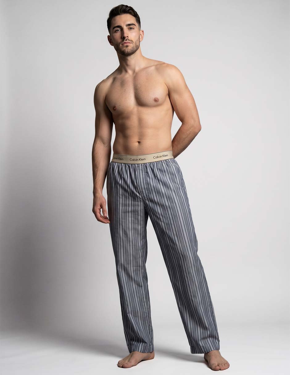 Pantalón pijama Calvin Klein estampado a rayas de algodón para hombre