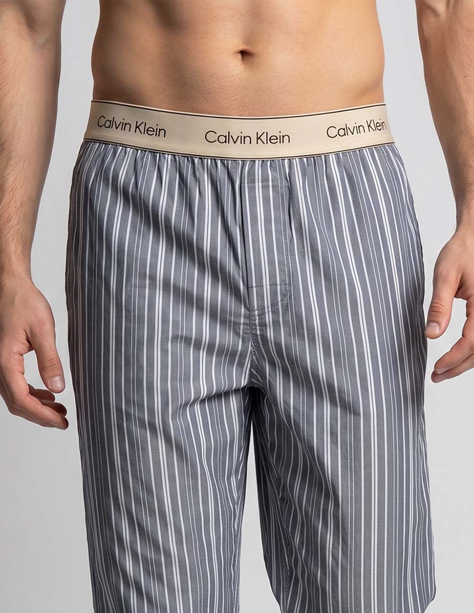 Pantalón pijama Calvin Klein estampado a rayas de algodón para hombre 3