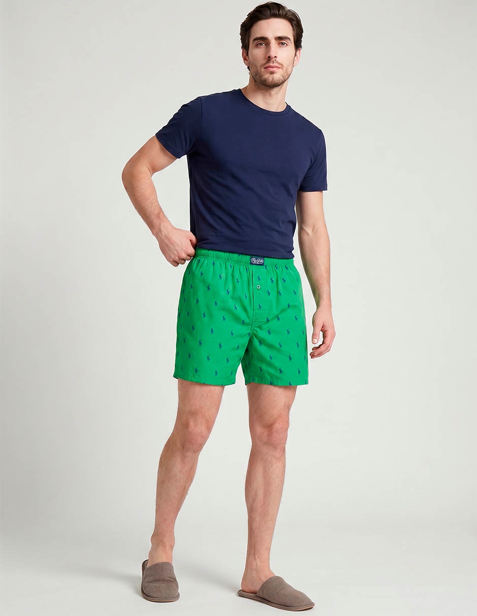 Pijama short estampado logo de algodón para hombre 3